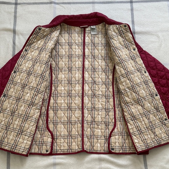 LL Bean Cranberry Quilted Jacket/Coat Extra Large Petite - Picture 11 of 14